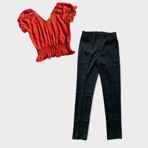 Woman’s Black Dress Pants Stylish Sleek and Creased Size Small **Pants Only